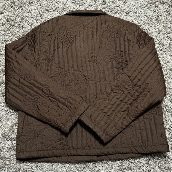 New Direction 90s Brown Quilted Grandma Core Jacket Size XL - Picture 2 of 6